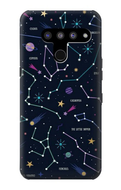 W3220 Star Map Zodiac Constellations Hard Case and Leather Flip Case For LG V50, LG V50 ThinQ 5G