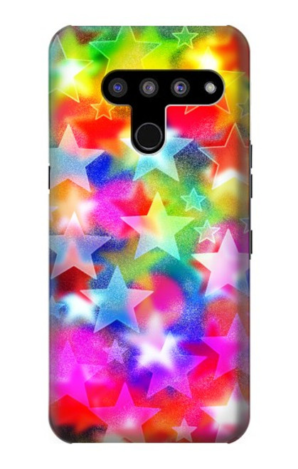 W3292 Colourful Disco Star Hard Case and Leather Flip Case For LG V50, LG V50 ThinQ 5G