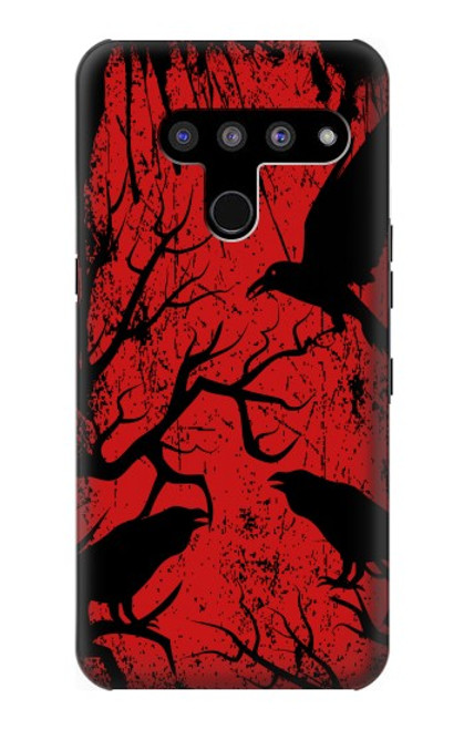 W3325 Crow Black Blood Tree Hard Case and Leather Flip Case For LG V50, LG V50 ThinQ 5G