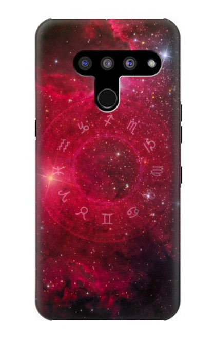 W3368 Zodiac Red Galaxy Hard Case and Leather Flip Case For LG V50, LG V50 ThinQ 5G