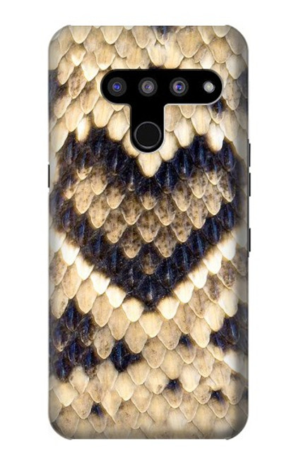 W3417 Diamond Rattle Snake Graphic Print Hard Case and Leather Flip Case For LG V50, LG V50 ThinQ 5G