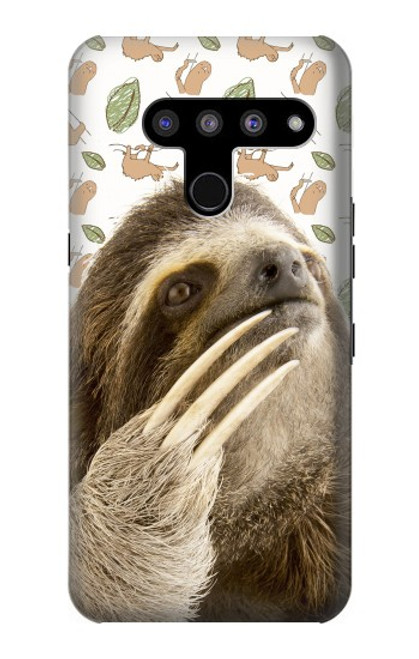 W3559 Sloth Pattern Hard Case and Leather Flip Case For LG V50, LG V50 ThinQ 5G