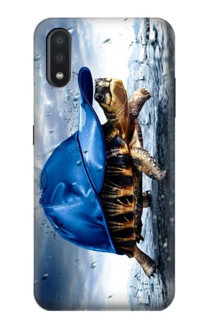 W0084 Turtle in the Rain Hard Case and Leather Flip Case For Samsung Galaxy A01