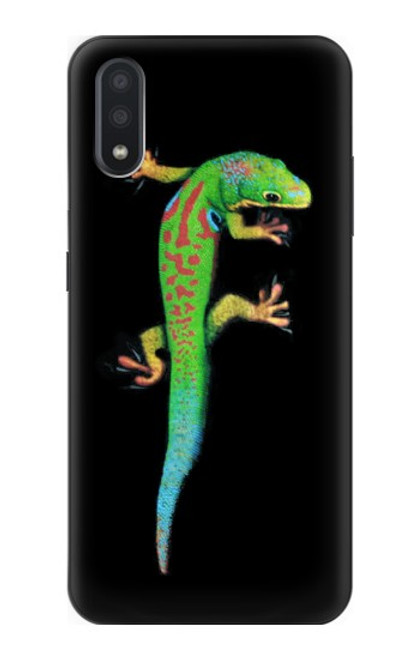 W0125 Green Madagascan Gecko Hard Case and Leather Flip Case For Samsung Galaxy A01