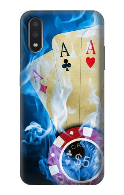 W0348 Casino Hard Case and Leather Flip Case For Samsung Galaxy A01