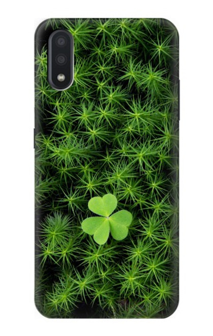 W0358 Clover Lucky Leaf Hard Case and Leather Flip Case For Samsung Galaxy A01