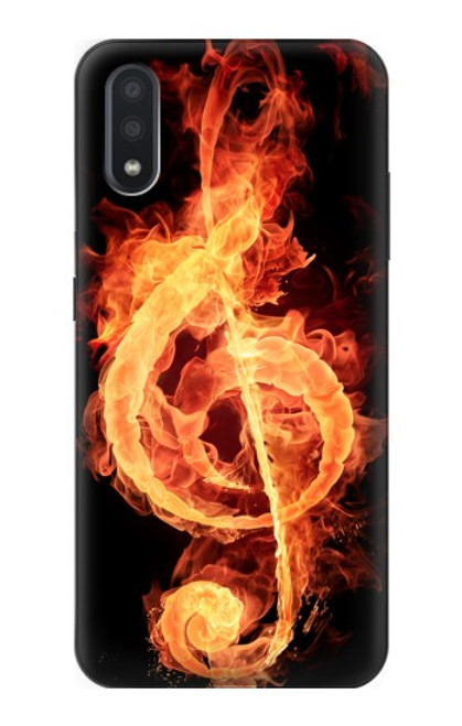 W0493 Music Note Burn Hard Case and Leather Flip Case For Samsung Galaxy A01