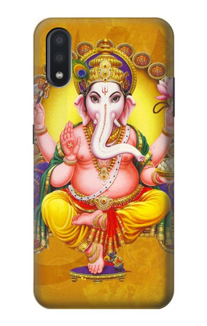 W0896 Lord Ganesh Hindu God Hard Case and Leather Flip Case For Samsung Galaxy A01