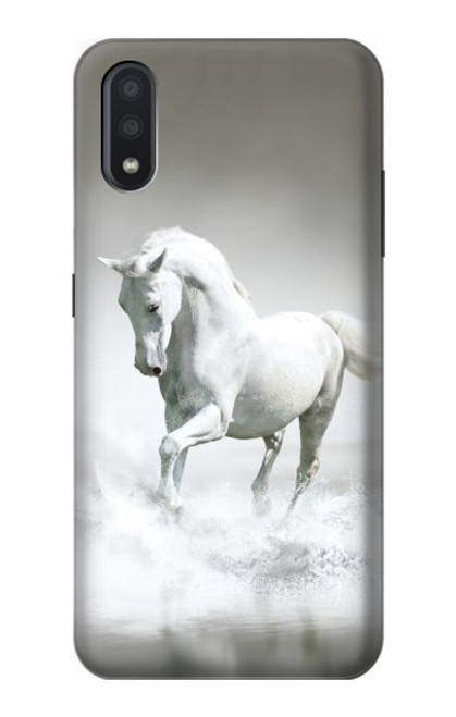 W0932 White Horse Hard Case and Leather Flip Case For Samsung Galaxy A01