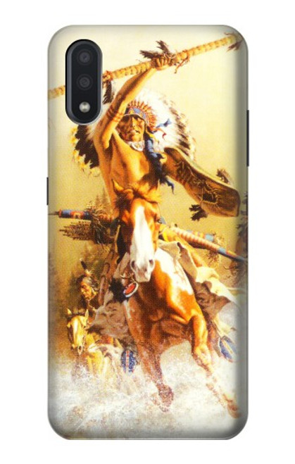 W1087 Red Indian Warrior Hard Case and Leather Flip Case For Samsung Galaxy A01