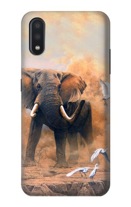 W1292 Dusty Elephant Egrets Hard Case and Leather Flip Case For Samsung Galaxy A01