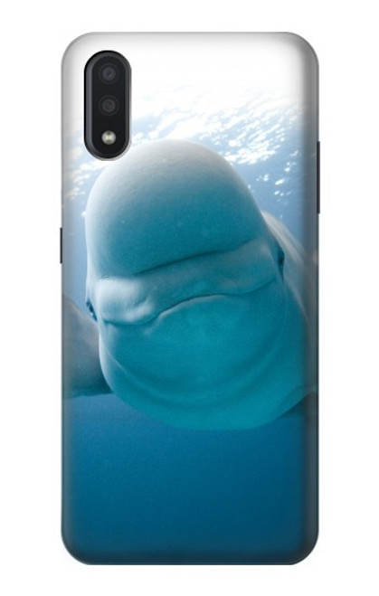 W1801 Beluga Whale Smile Whale Hard Case and Leather Flip Case For Samsung Galaxy A01