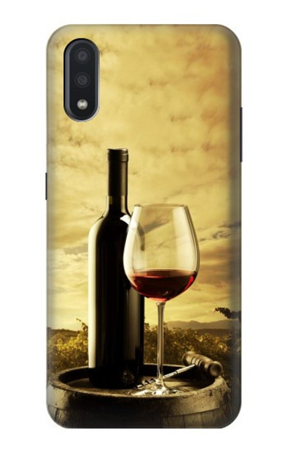 W2042 A Grape Vineyard Grapes Bottle Red Wine Hard Case and Leather Flip Case For Samsung Galaxy A01