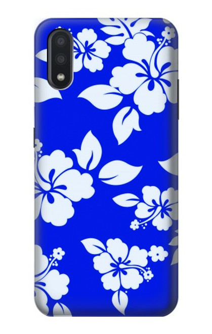 W2244 Hawaiian Hibiscus Blue Pattern Hard Case and Leather Flip Case For Samsung Galaxy A01