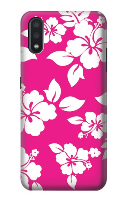 W2246 Hawaiian Hibiscus Pink Pattern Hard Case and Leather Flip Case For Samsung Galaxy A01