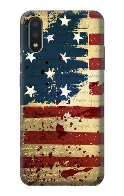 W2349 Old American Flag Hard Case and Leather Flip Case For Samsung Galaxy A01