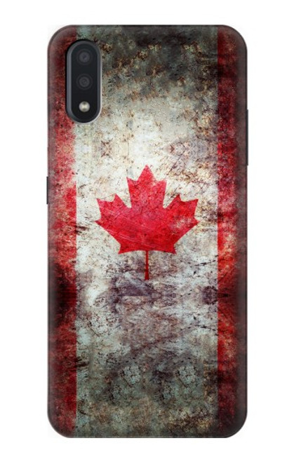 W2490 Canada Maple Leaf Flag Texture Hard Case and Leather Flip Case For Samsung Galaxy A01