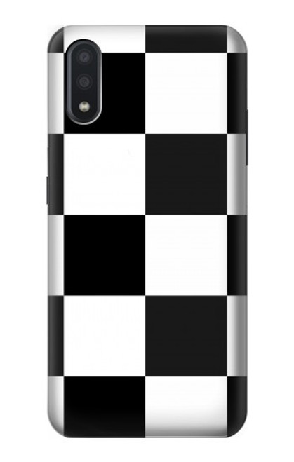 W2492 Black and White Check Hard Case and Leather Flip Case For Samsung Galaxy A01