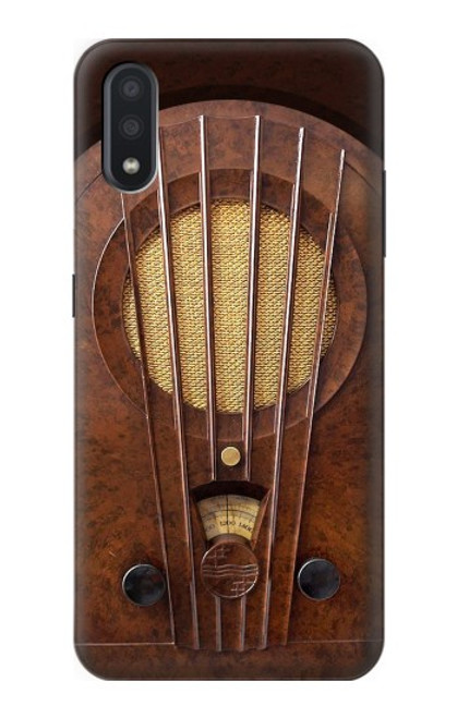 W2655 Vintage Bakelite Deco Radio Hard Case and Leather Flip Case For Samsung Galaxy A01