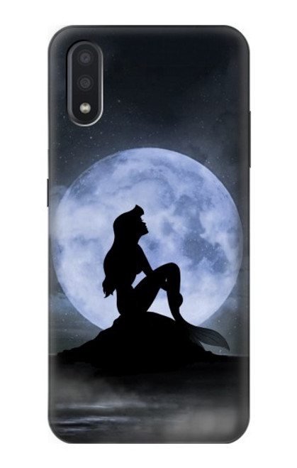 W2668 Mermaid Silhouette Moon Night Hard Case and Leather Flip Case For Samsung Galaxy A01