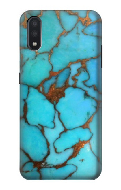 W2685 Aqua Turquoise Gemstone Graphic Printed Hard Case and Leather Flip Case For Samsung Galaxy A01