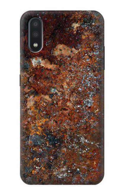 W2714 Rust Steel Texture Graphic Printed Hard Case and Leather Flip Case For Samsung Galaxy A01