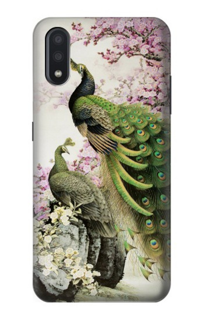 W2773 Peacock Chinese Brush Painting Hard Case and Leather Flip Case For Samsung Galaxy A01