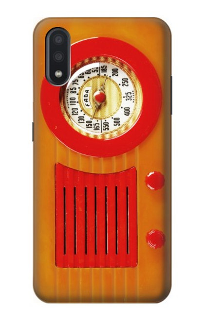 W2780 Vintage Orange Bakelite Radio Hard Case and Leather Flip Case For Samsung Galaxy A01