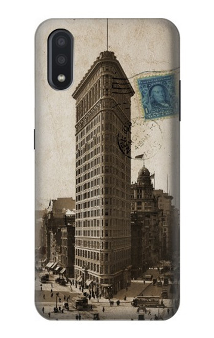 W2832 New York 1903 Flatiron Building Postcard Hard Case and Leather Flip Case For Samsung Galaxy A01