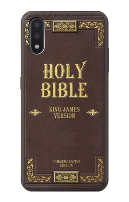 W2889 Holy Bible Cover King James Version Hard Case and Leather Flip Case For Samsung Galaxy A01