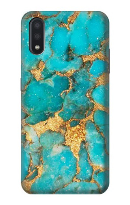 W2906 Aqua Turquoise Stone Hard Case and Leather Flip Case For Samsung Galaxy A01