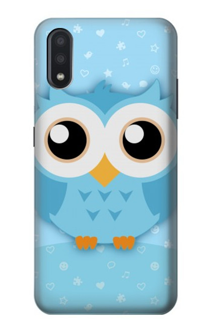 W3029 Cute Blue Owl Hard Case and Leather Flip Case For Samsung Galaxy A01