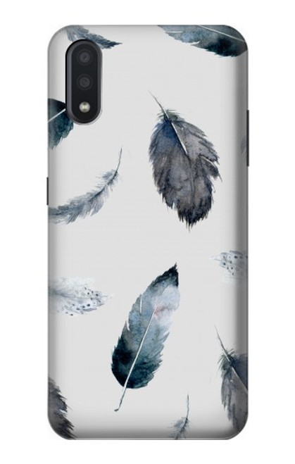 W3085 Feather Paint Pattern Hard Case and Leather Flip Case For Samsung Galaxy A01