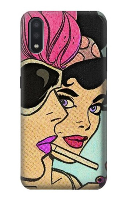 W3171 Girls Pop Art Hard Case and Leather Flip Case For Samsung Galaxy A01