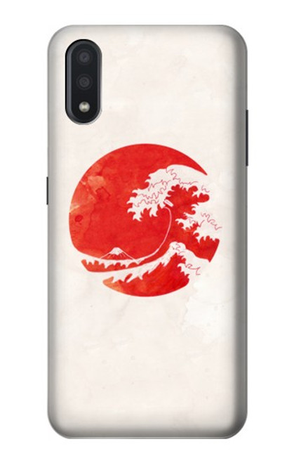 W3237 Waves Japan Flag Hard Case and Leather Flip Case For Samsung Galaxy A01