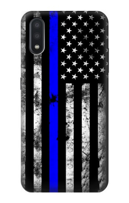 W3244 Thin Blue Line USA Hard Case and Leather Flip Case For Samsung Galaxy A01