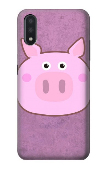 W3269 Pig Cartoon Hard Case and Leather Flip Case For Samsung Galaxy A01