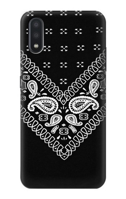 W3363 Bandana Black Pattern Hard Case and Leather Flip Case For Samsung Galaxy A01