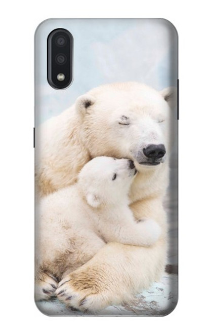 W3373 Polar Bear Hug Family Hard Case and Leather Flip Case For Samsung Galaxy A01