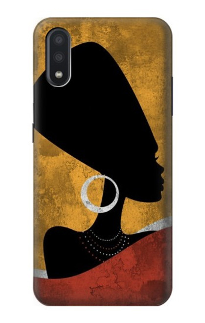 W3453 African Queen Nefertiti Silhouette Hard Case and Leather Flip Case For Samsung Galaxy A01