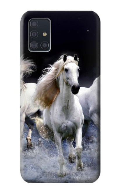 W0246 White Horse Hard Case and Leather Flip Case For Samsung Galaxy A51