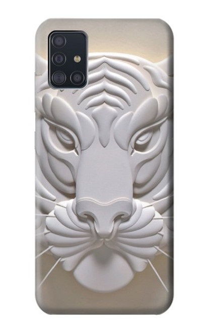 W0574 Tiger Carving Hard Case and Leather Flip Case For Samsung Galaxy A51