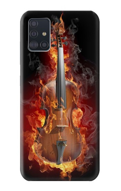 W0864 Fire Violin Hard Case and Leather Flip Case For Samsung Galaxy A51