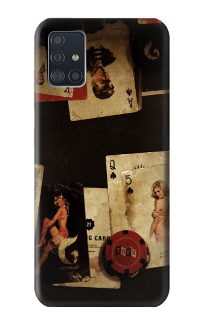 W1069 Old Vintage Sexy Poker Hard Case and Leather Flip Case For Samsung Galaxy A51