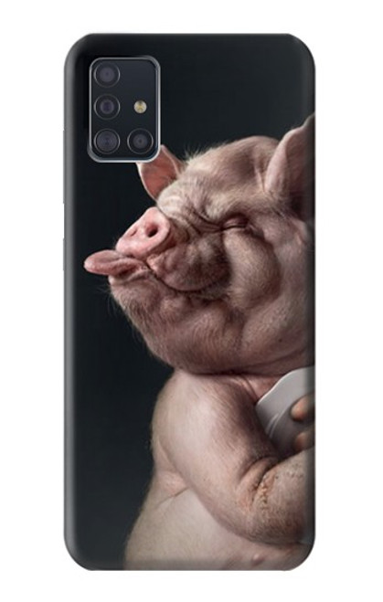 W1273 Crazy Pig Hard Case and Leather Flip Case For Samsung Galaxy A51