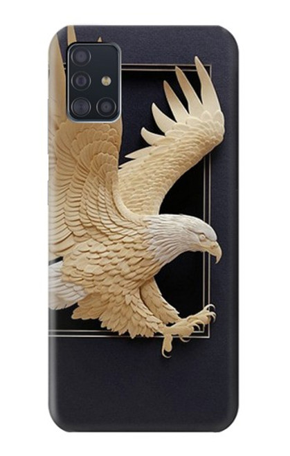 W1383 Paper Sculpture Eagle Hard Case and Leather Flip Case For Samsung Galaxy A51