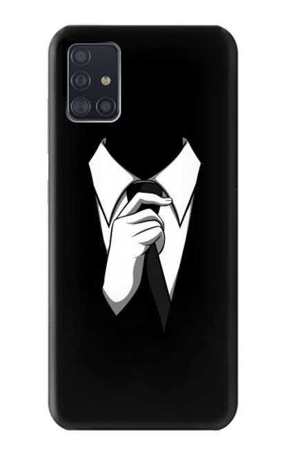W1591 Anonymous Man in Black Suit Hard Case and Leather Flip Case For Samsung Galaxy A51