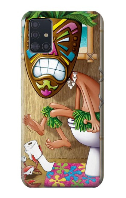 W1702 Tiki Man Toilet Hard Case and Leather Flip Case For Samsung Galaxy A51