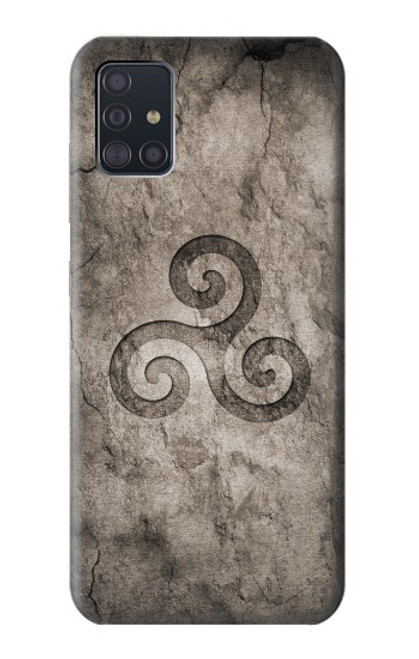 W2892 Triskele Symbol Stone Texture Hard Case and Leather Flip Case For Samsung Galaxy A51