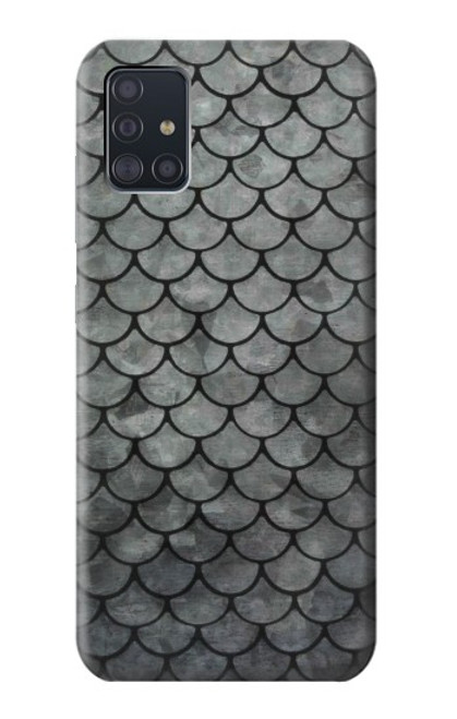 W2950 Silver Fish Scale Hard Case and Leather Flip Case For Samsung Galaxy A51